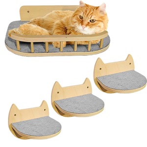 Solid wood wall-mounted cat bed, cat climbing frame, wall-mounted platform, <b>ladder</b>, wooden wall-mounted cat furniture - Product Image 2