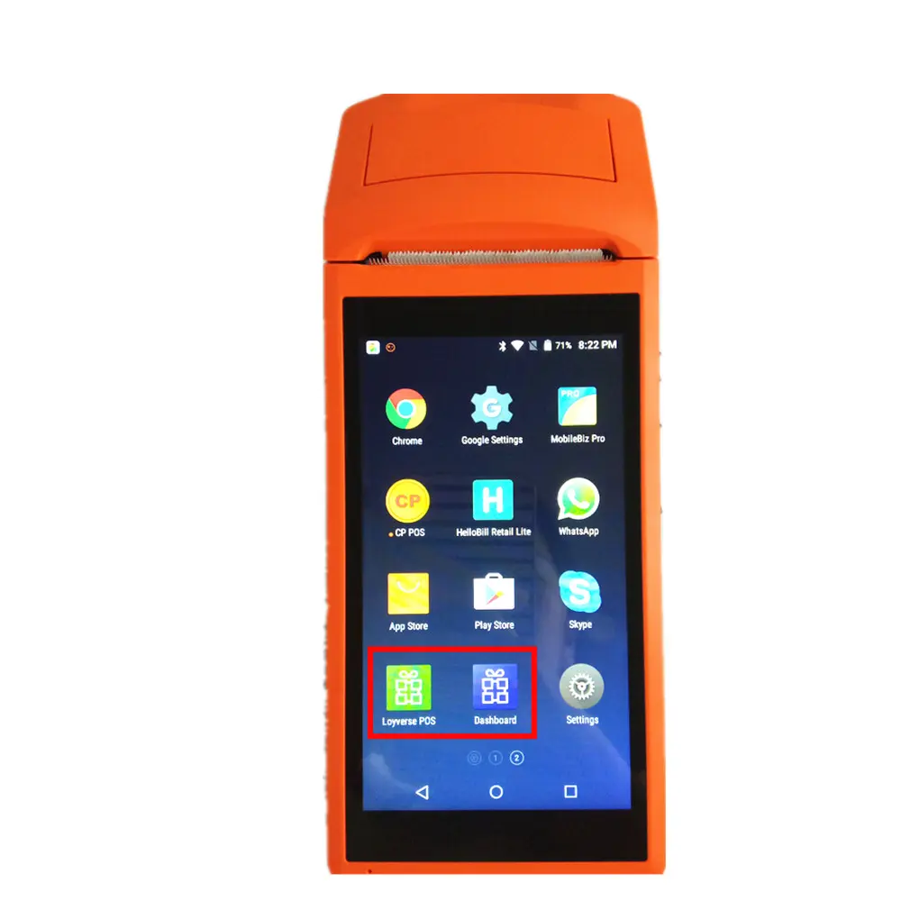 Terminal de punto de venta inteligente, dispositivo móvil con Android 6,0, 3g, Wifi, 2d, 1d, escáner de código de barras, impresora y cámara