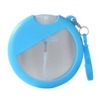 Flacon de parfum vide personnalisable en forme de mini-rond en plastique avec étui en silicone, contenant d'emballage pour soins personnels