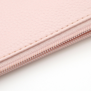 Bolsa elegante con cremallera <span class=keywords><strong>Rosa</strong></span> PU logotipo personalizado con tirador ornamental bolsa de <span class=keywords><strong>maquillaje</strong></span> de moda para uso diario estuches cosméticos de material PU - Product Image 3