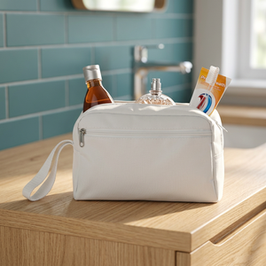 Pochette cosmétique portable en polyester grande capacité modèle 119968-1 Transit, fermeture ouverte, étui/sac de maquillage portable – Caractéristiques portables - Product Image 3