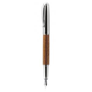 Pluma estilográfica de madera y cromada, instrumento de escritura de primera calidad, diseño elegante, estilo clásico - Product Image 1