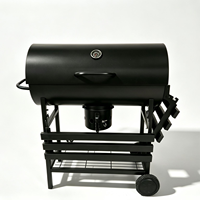 Barbecue au charbon de bois robuste pour l'extérieur avec couvercle et roues pour les fêtes dans la cour