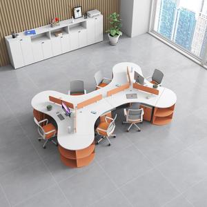 현대 사무실 워크 스테이션 2-4 인용 책상 멀티 직원 2-4 인 직원 책상 현대 사무실 가구 - Product Image 1