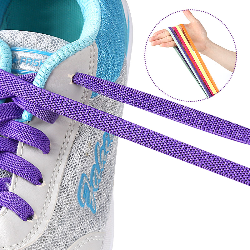 No Tie Elastic Shoelaces Buckle Lock Metal Quick Easy Shoelace One Size Fits All Adult and Kids Shoes