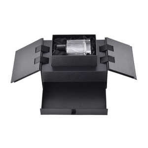 Tùy chỉnh sang trọng Hai Lớp Hộp Quà Tặng <span class=keywords><strong>Top</strong></span> nâng lên cửa ra vào với khe cắm nước hoa màu đen ngăn kéo hộp mỹ phẩm/đồ trang sức trường hợp - Product Image 5