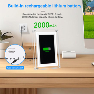 Cadre photo électronique 7 pouces, cadeau d'affaires, prend en charge la lecture vidéo <span class=keywords><strong>MP4</strong></span>/AVI, Wi-Fi P2P, acrylique, utilisation numérique au bureau - Product Image 3