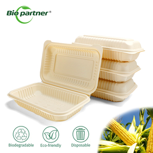 Recipiente biodegradável para hambúrgueres, amido de milho descartável, caixa de plástico para levar comida, recipiente para embalagem de alimentos - Product Image 3