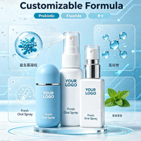 Spray buccal frais personnalisé, rafraîchisseur d'haleine à marque privée, formule, saveur et emballage sur mesure, spray buccal portable pour usage quotidien