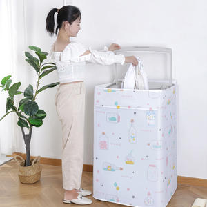 Housse de protection anti-poussière pour lave-linge/séchoir, imperméable, avec rouleaux anti-poussière - Product Image 1