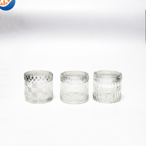 Caramelle di vetro con coperchio di vetro 450ml vecchio stile trasparente tondo in rilievo contenitore di stoccaggio - Product Image 2