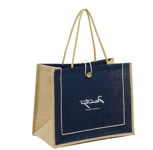 Sac de voyage réutilisable en jute, grand format, avec logo personnalisé, sac fourre-tout en toile de jute, sac de plage, sac de shopping, sac de voyage, cadeau - Product Image 1