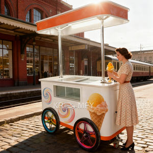 Chariots de vente ambulante de nourriture pour remorques 2025, chariots mobiles de vente de glaces italiennes - Product Image 3