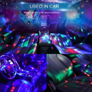 Luz Ambiental LED Multicolor para Coche con Sonido Activado para Halloween, Luces de Fiesta, Bola de Luz Disco Mini USB - Product Image 6