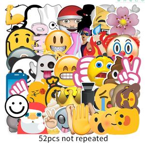 ZY0937C 52 Pezzi/Confezione Adesivi Decorativi in PVC con Faccine Sorridenti <span class=keywords><strong>per</strong></span> Ragazze Adolescenti, Laptop, Skateboard, Valigie, Chitarre, Biciclette, Decalcomanie Artistiche - Product Image 6