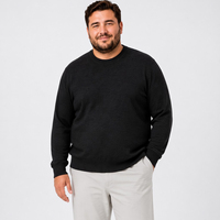 Herren Langarm-Rundhalspullover Strickpullover Einfach Lässig Übergrößen Plus Size Oversized Relaxed Fit 6XL 7XL