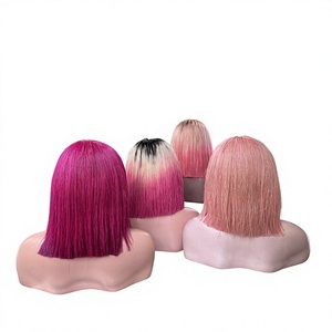 Peluca Bob en Oferta, 100% Cabello Humano Virgen, Doble Trama, Ondulado, Color Natural, Encaje Completo para Peluca de Encaje, para Corte y Trenzado de Cabello - Product Image 1