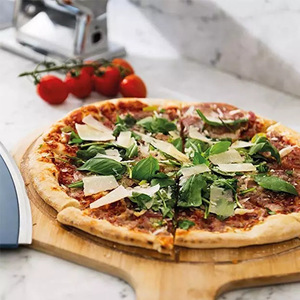 Planche à pizza ovale en bois naturel, couleur bois naturel, pour fêtes, assiette à steak, plateau de cuisson - Product Image 2