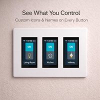 Interruptor de Luz Inteligente LANBON Tuya Wifi Zigbee de 1/2 Botón, Interruptor Táctil LCD Inteligente, Compatible con Alexa y Google Home, Estándar Estadounidense