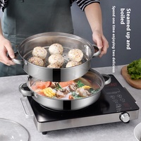 Yolecen épaissi en acier inoxydable soupe vapeur transfrontalière multifonctionnelle Double couche monocouche marmite cuisinière à induction
