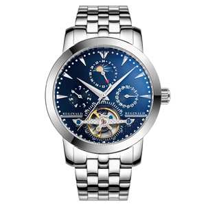 Reloj mecánico automático multifuncional para hombre, reloj de pulsera luminoso de acero inoxidable resistente al agua - Product Image 2