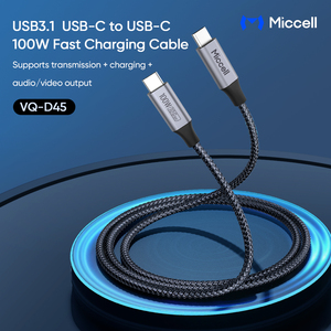 Câble USB C vers USB C Miccell 10 Gbps avec PD 100W 4K, câble de charge rapide de type C pour ordinateur portable, tablette, téléphone, maison, bureau, voyage - Product Image 2
