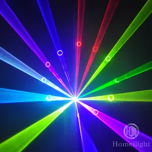 Conjunto de luces de escenario profesionales para dj, proyector de rayo láser de 2W, RGB, a todo color, animación, dibujos animados, luz láser