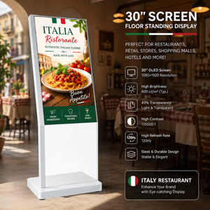 Écran OLED sur pied de 30 pouces, résolution 1080x1920, haute luminosité, écran transparent pour restaurant, magasin de détail, hôtel - Product Image 4