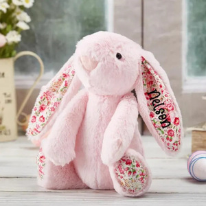 Tùy chỉnh Kawaii Fluffy Easter <span class=keywords><strong>Rabbit</strong></span> Monogram hoa Bunny đồ chơi sang trọng tai dài Bunny Búp bê thú nhồi bông đồ chơi trẻ em cho quà tặng - Product Image 2