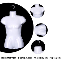 Mannequins de présentation pour enfants en plastique blanc en gros, demi-corps, mannequins suspendus pour enfants, torse avec crochet de suspension