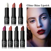 Rouge à lèvres scintillant mat, imperméable, anti-transfert, longue tenue, haute pigmentation, couleur diamantée, vente en gros