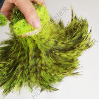 Plumes de coq chinchilla teintées de 4-6 pouces, en guirlande, pour montage de mouches de pêche, costumes de carnaval et accessoires