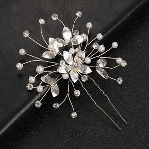 Europe and America Cross Border Flower Spray Paint Spot Drill U-Shaped <strong>Hair</strong> <strong>Pin</strong> <strong>Wedding</strong> Bridal Accessories - Product Image 4