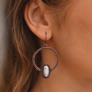 Orecchini a Goccia Creativi con Ciglia e Cerchio, Orecchini Vintage in Turchese - Product Image 2