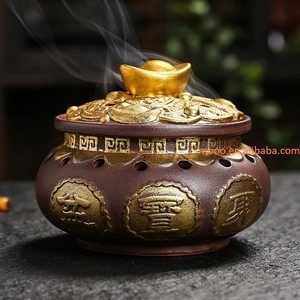 Quemador de incienso a precio de fábrica Jin Yuanbao Budista Hall Temple Law Society Suministros de sacrificio Feng Shui Accesorios - Product Image 5