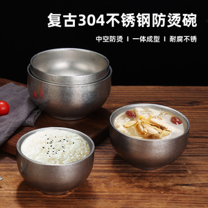Stainless Steel Rice Bowl Double Walled 304 Food Grade For Noodle Soup Kimchi Lunch Dishware - Product Image 2