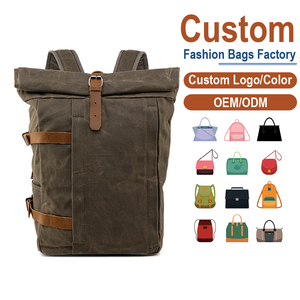 Vintage Waxed <b>Canvas</b> <b>Backpack</b> Olive Green | Factory Custom OEM/ODM for Outdoor & Travel Brands - Product Image 2