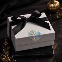 Boîte cadeau personnalisée, autocollant holographique UV en relief, autocollant en cristal 3D, étiquette adhésive transparente texturée
