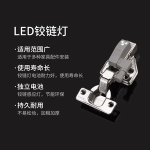 Luz LED para bisagras de armarios, gabinetes, vitrinas de vino y zapateros, con sensor, fácil instalación y acabado pulido. - Product Image 1