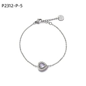 AMY AMY สร้อยข้อมือเงิน925 zircon สำหรับผู้หญิงสวมใส่ในชีวิตประจำวันสไตล์โรแมนติกสายโซ่เครื่องประดับ P2312 - Product Image 3