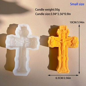 تصميم جديد 2-حجم عبر شمعة قالب سيليكون ديي عيد الفصح Jesus سيليكون العفن الراتنج اليدوية ، قالب حجم كبير - Product Image 2