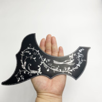 Protector de Guitarra Acústica con Diseño Floral Plateado y Negro, Antiarañazos, para Guitarras de 40 y 41 Pulgadas