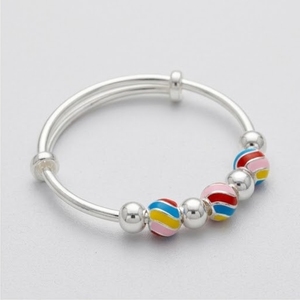 925 Silver Baby Kada Bracelet for Kids Colorful Beads Adjustable Traditional Infant <b>Bangle</b> Gift Jewelry <b>Set</b> - Product Image 2