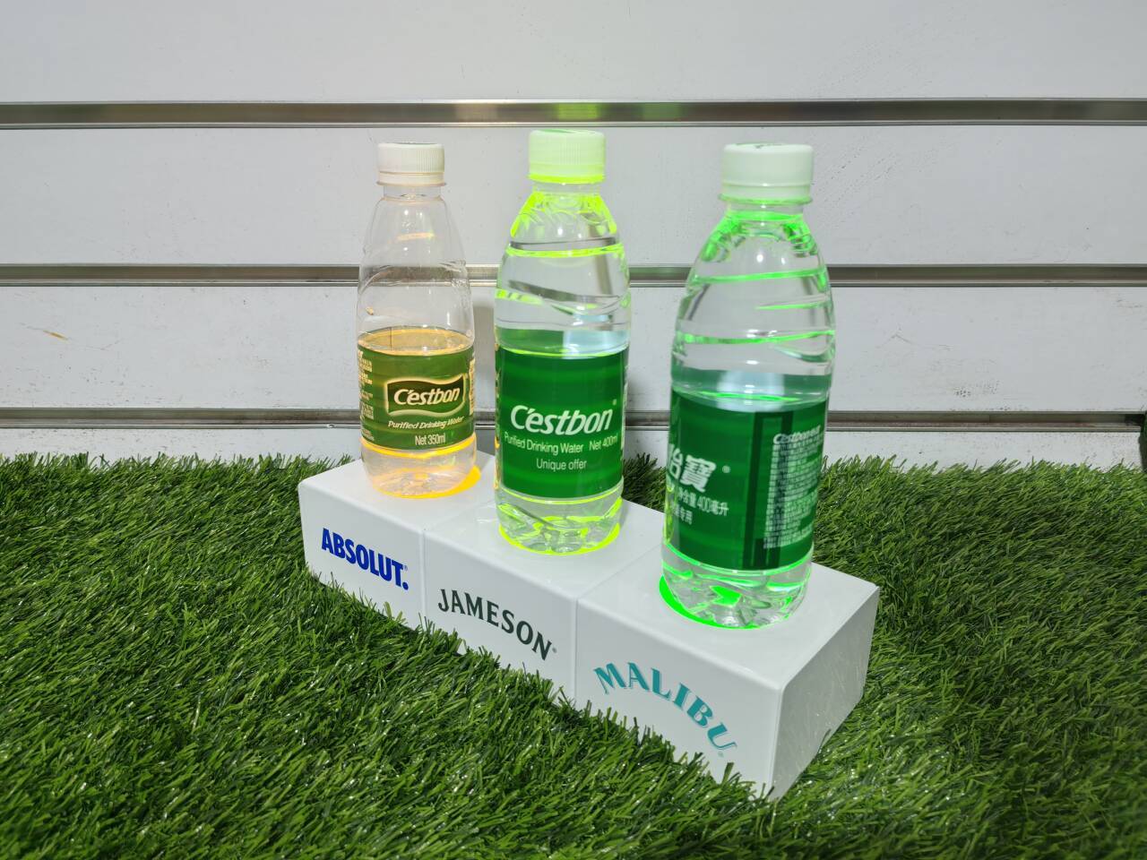 Wood Beverage Display Stand for Countertop Stand with LED for Exhibition — view 5