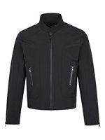 Veste aviateur unisexe Penpace en denim coupe ample coupe-vent à col montant, style vintage, couleur unie, pour l'automne