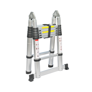 Nouvelle échelle télescopique double face en aluminium EN 131-6 de <span class=keywords><strong>3</strong></span>,8 <span class=keywords><strong>m</strong></span> avec charnière en acier, escabeau escamotable pour grenier - Product Image 4