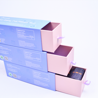 Boite à fleurs en papier avec emballage cadeau, carton imprimé bleu personnalisé avec tiroir de luxe pour mariage