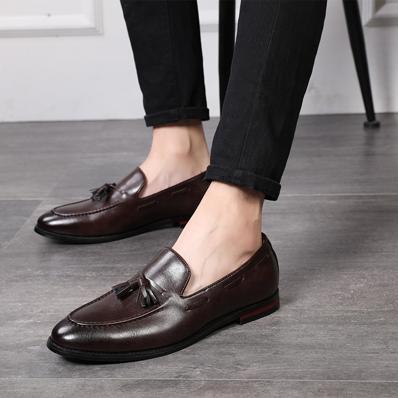 slip on brown dress shoes men Wingtip Brogue Oxford- Dark Brown | Italian Leather Shoes main image 1