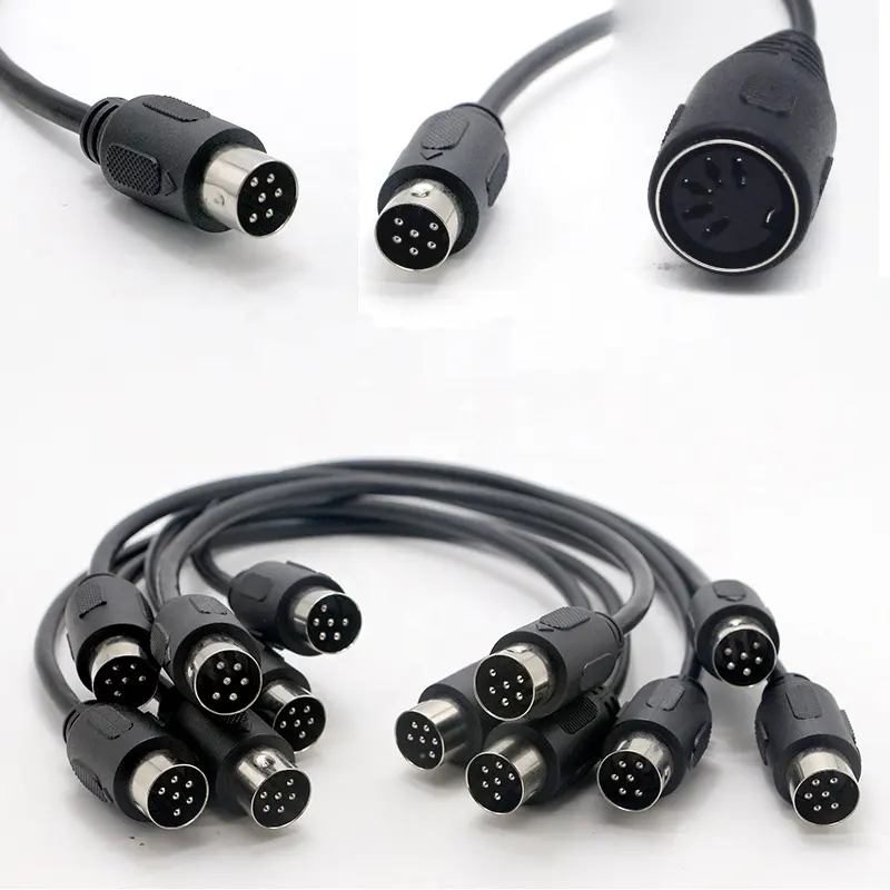 Waterproof male to female s video 6 pin din extension cables mini din cable 6 pin din cable