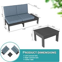 Ensemble de 5 tables et chaises de bar réglables en HDPE pour extérieur, résistant aux intempéries, idéal pour patio, balcon, jardin et bord de piscine - Stock US
